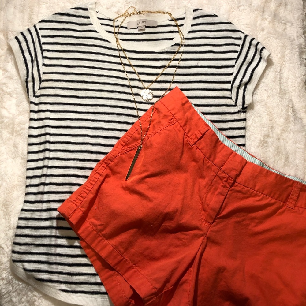 J Crew Orange Chino Shorts Size 8